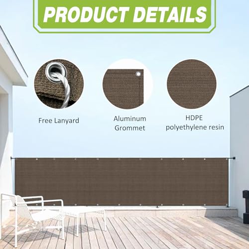 Filet de Confidentialité 0,9x5m pour Balcon Anti Vis-à-Vis avec Cordes - 3