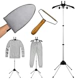 Garment hanger for steaming clothes with Ironing Gloves,Steam rack for clothes,Handheld garment steamer...