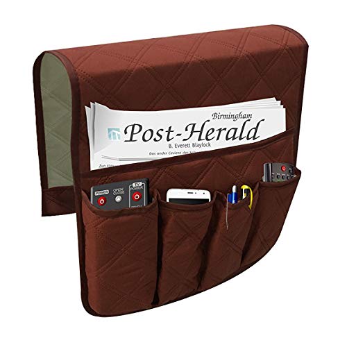 Waterproof Sofa Couch Chair Armrest Organizer With 5 Pockets,armchair Caddy Fits For Phone, Book, Magazines, Tv Remote Control Holder/Coffee