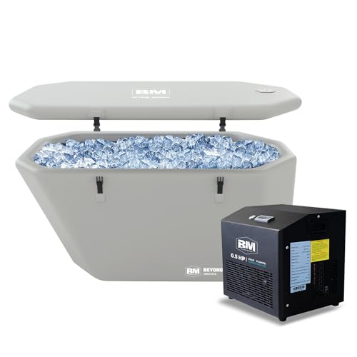 Slanted-Edge Cold Plunge with Chiller, 1/2 HP Water Chiller for Inflatable Ice Bath Tub, WiFi-Enabled Cold Tub Machine, Fast Cooling, 155 Gallon Capacity, 61