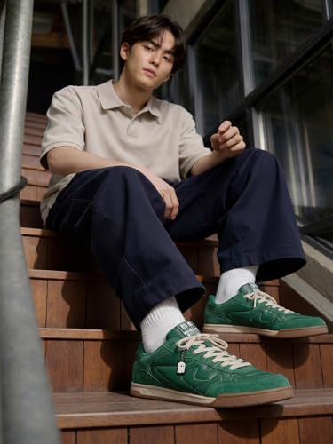 Image of The Souled Store Kanso ZE Zen Edition : Men and Boys Low Top Sneakers with Premium Microfibre Suede and PU Upper and Cushioned Footbed and Brown Gum Outsole and Lace Up Support
