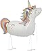 Produktbild Betallic 18107-P Folienballon Einhorn mit Leine, Mehrfarbig, Ballon, 1 Stück, 14.5 x 18.5 x 0.25 cm, Kinder, Unisex-Kinder