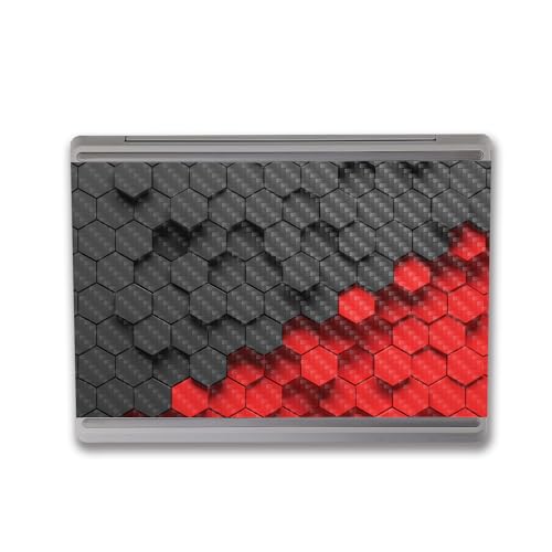 Image of MightySkins Carbon Fiber Skin Compatible with Microsoft Surface Laptop Go 3 (2023) Full Wrap Kit - Two-Tone Hex | Protective, Durable Textured Carbon Fiber Finish | Made in The USA