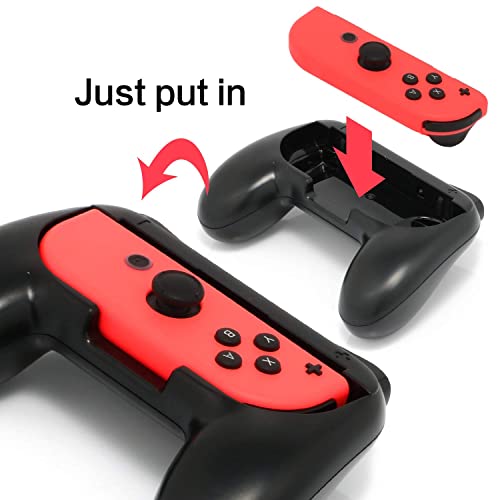 Image of Gamepad Joystick Case for Nintendo Switch OLED Games v1 /v2 More Comfortable Joy-Con Controller Grips For Nintendo Switch Games (Black TWIN PACK)