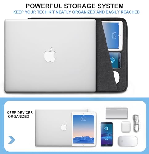 Naukay AF-1 Laptop Case 15.6 Inch, Shockproof Protective Computer Sleeve Cover With Accessories Pocket, Water Resistant Traveling Carrying Laptop Bag Compatible For Macbook Dell Hp Acer Asus Lenovo thumb #1