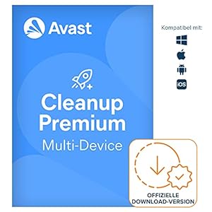 Avast Cleanup Premium – Junk-Dateien entfernen und das System beschleunigen – für Windows, macOS und Android | 10 Gerät | 1 Jahr | PC/Mac | Aktivierungscode per Email
