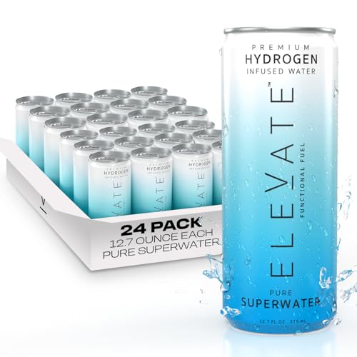 ELEVATE SUPERWATER Premium Hydrogen Water (24 pack). Highest Hydrogen (3-5 PPM) and Lowest -650 ORP. Supports Recovery, Energy, Hydration, Focus, and Endurance. BACKED BY SCIENCE.