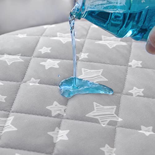 Bassinet Mattress Pad Cover Protector 33" X 17", Waterproof, Flexible For Different Cradle And Bassinet Mattress-Rectangle, Hourglass, Oval, 2 Pack, Soft & Breathable, Lovely Print #TOP2