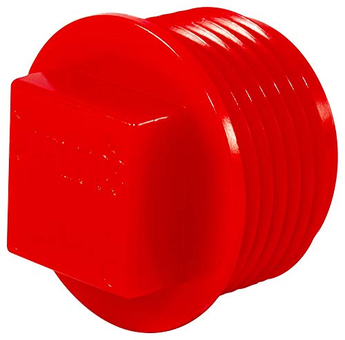 Caplugs P-108 P Series – Plastic Threaded Plug for NPT/NPS Pipe Fittings, 160 Pack, Red HD-PE, Thread Size NPT 1-1/4