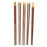 LABRIMP Palillos Reutilizables de Madera de Ala de Pollo Utensilios de Mesa Portátiles con Caja de Regalo para Cocina Camping y Viaje Resistentes y Elegantes para Comedor