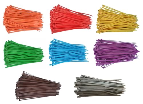 netproshop 200 x Kabelbinder 2,5x100mm, für Bündel bis 22mm, Farbe:Braun
