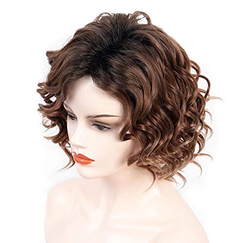 Perruque synthétique courte eau de vague or pour femme à cheveux fluffy - 4