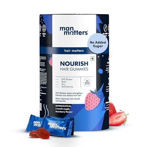 Man Matters Biotin Hair Gummies (60N) | No Added Sugar | With Biotin, DHT Blockers, Vitamin A, C, E, Fibre & Zinc | For Stronger and Healthier Hair | 100% Vegan & Gut Friendly (B0BG8264Q8) Amazon Price History, Amazon Price Tracker