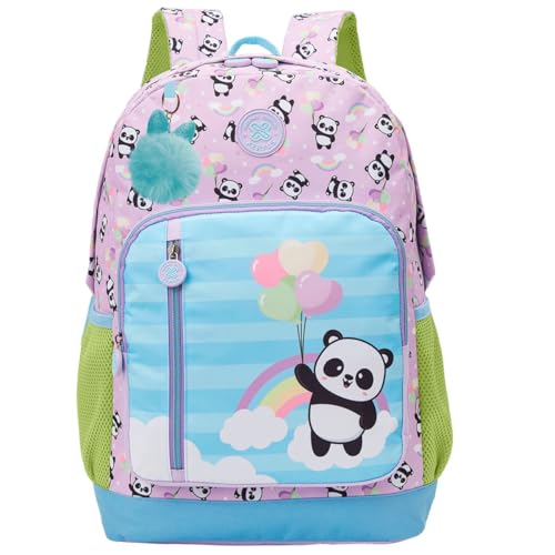 Mochila Escolar, College Panda Balão Lilás, Média, Xeryus