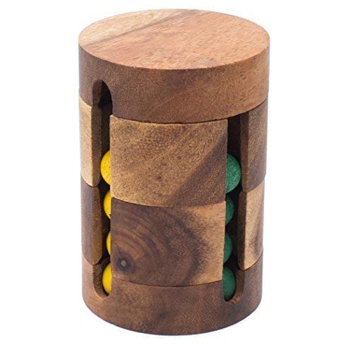 SiamMandalay Spinning Drum: 3D Puzzle - Denkspiel - Knobelspiel - Geduldspiel - Logikspiel 3D Holzpuzzle with Free SM Gift Box (Pictured) Cover
