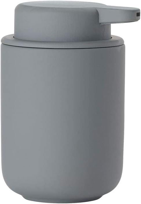Zone Denmark Ume Soap Dispenser for Liquid Soap, Stoneware/Ceramic with Soft Touch Coating, Scandinavian Design, 250 ml, Height 12.8 cm, Grey