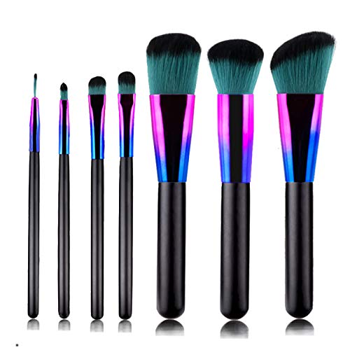 UNF Professional Makeup Brush Set Premium Synthetic Kabuki Foundation Blending Blush Concealer Eye Face Liquid Powder Cream Cosmetics Brushes Kit (Blue)