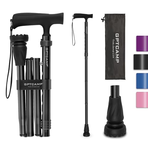 GPTCAMP Walking Cane T Handle Slip Resistant Adjustable for Men Women