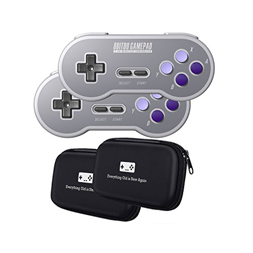 8Bitdo SN30 2.4G Wireless Controller Double-Pack Bundle with Bonus Carrying Cases - NES, SNES, SFC Classic Edition