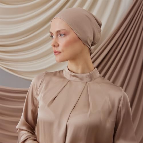 Modest Satin Lined Underscarf | Women Hijab Full Cover Undercap, Bonnet2