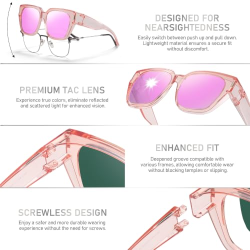 Image of HAOLOTA Polarized Fit Over Glasses Sunglasses for Women UV Protection