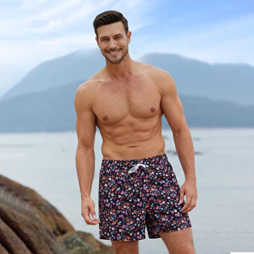 Image of BRISIRA Mens Swim Trunks Swim Shorts Quick Dry 5 inch Inseam Beach Shorts with Compression Liner and Zipper Pocket