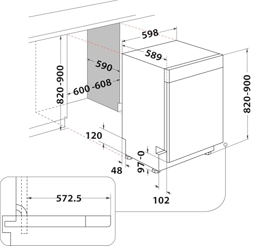 Bauknecht BK4UB14BN7A0X Unterbau-Geschirrspüler/ 60 cm/ActiveDry–automatisches Türöffnungssystem/Startzeitvorwahl/MultiZone–separates Ober- oder Unterkorbspülen/Besteckschublade–flexibel beladbar