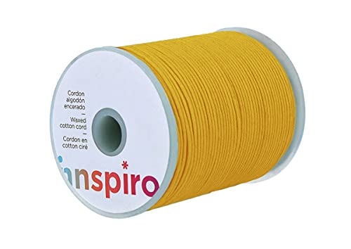 Gewachste Baumwollschnur, fein, gelb, 1,5 mm, 100 m Cover