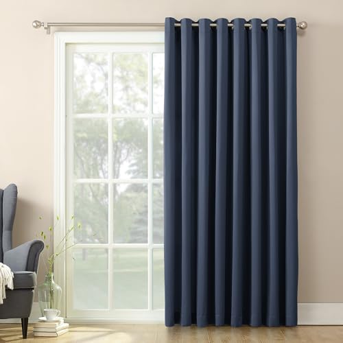 Sun Zero Barrow Energy Efficient Grommet Sliding Patio Door Curtain Panel, 100