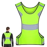 BSBUY Reflective Running Vest Breathable Sports Vest High Visibility Waistcoat Safety Vest Women Men Night Warning Top Reflectors Clothing Hi Vis Reflective Running Gears for jogging Hiking Cycling