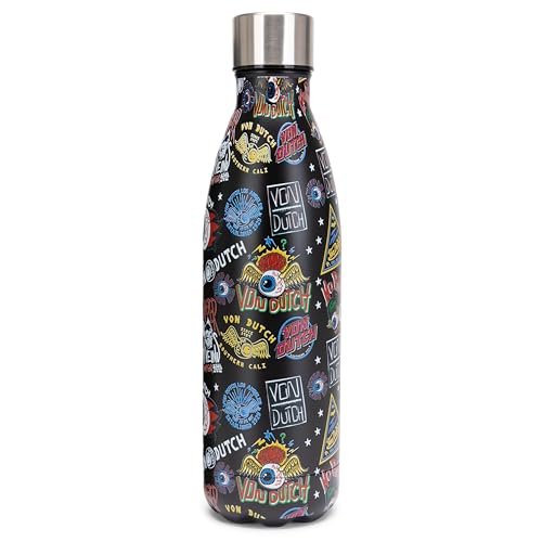 Von Dutch Jax Black 24oz Stainless Steel Water Bottle