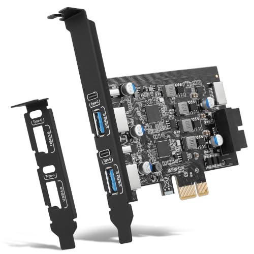 Image of 6-Ports USB 3.0 PCIe Card (2X USB A-2X Type-C), with 19 Pin /Type E(A-Key)