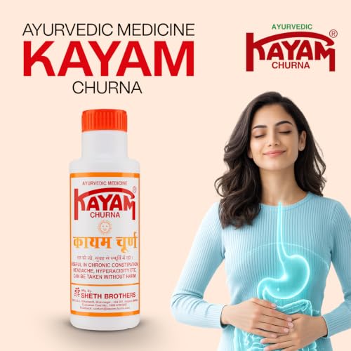 Image of Sheth Brothers Kayam Churan Ayurvedic Digestive Powder for Digestive Support Helps Reduce Acidity Supports Comfortable Digestion Herbal Formula 100gm (Pack of 6)