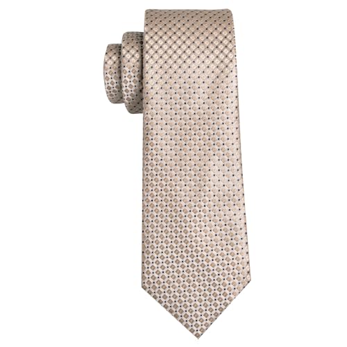 Image of YOHOWA Men Plaid /Striped Ties Set Silk Business Wedding Formal Fashion Necktie and Pocket Square Cufflinks Set