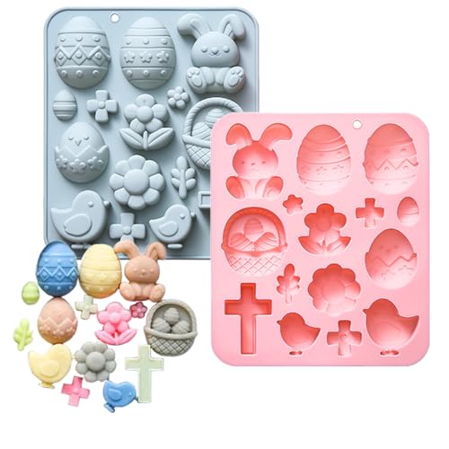 Easter Bunny Egg Chocolate Mold Set - 15-Cavity Silicone Baking