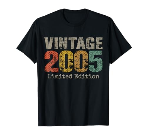 Vintage 2005 Limited Edition 20th Birthday Gifts 20 Year Old T-Shirt