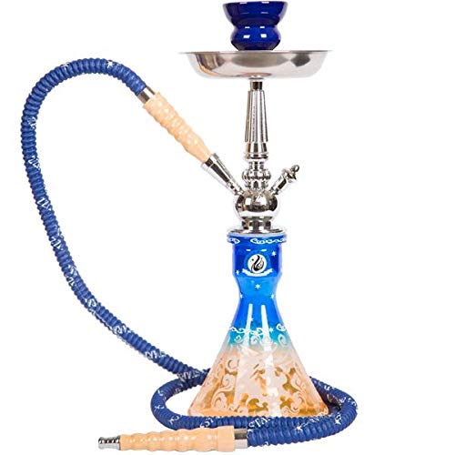 Starbuzz Unicus 2.0 Hookah Set Houka Hose Premium Bowl and Glass Vase Bundle (Orange/Blue)