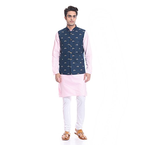 Pijama de algodón hombre Royal Kurta rosa para mañanas relajadas en casa
