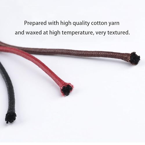 Kotii 2 Pairs Round Boot Laces Waxed Cotton Shoelaces For Dress Shoes Business Leather Shoe Strings For Oxfords Kid Adult Waterproof Brown thumb #4