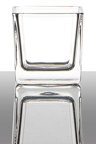 INNA-Glas Candelero de Cristal Kim, Cubos/Cuadrado, Transparente, 6x6x6cm - Porta Velas - Farolillo Cover