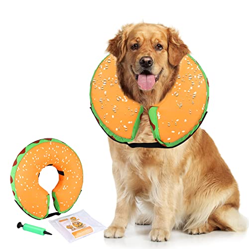 Collier de récupération pour chiens et chats, collier de protection gonflable pour chiens, cône de récupération réglable après une chirurgie, collier de récupération pour chats, mignon, taille L Cover