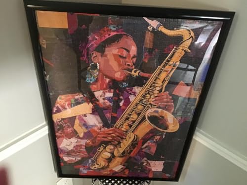 Rock and Roll Woman Rompecabezas de 1000 Piezas para Adultos con Pintura de Mujer Negra Tocando Saxofón miniatura 6