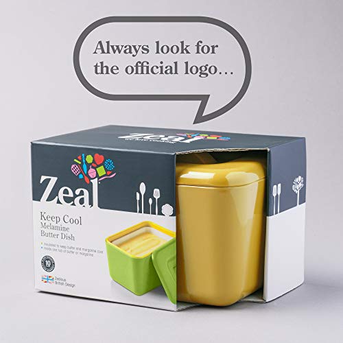 Zeal Insulated Butter Dish, Large 500g Capacity Double Walled Butter Tub/Container with Lid, Melamine - Mustard Yellow - Image 6