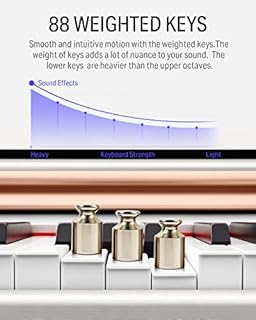 Donner Digital Piano 88 Key Weighted DDP-100 88-Key Weighted Action Digital Piano, Beginner keyboard piano Bundle with Furniture Stand, Power Adapter, White