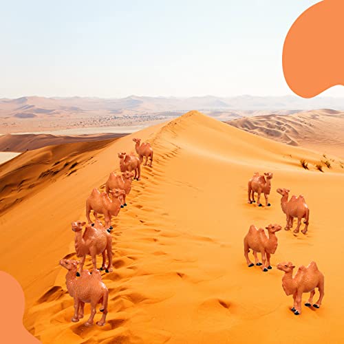 Charniol 24 Pcs Camel Figurines Hand Painted Miniature Animal Statue Desert Camel Figures Animal Figurines Toys Models for Table Desktop Cake Toppers Collection Home Ornaments Decor