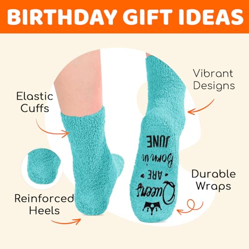 Image of HAPPYPOP Women Queen Birth Month Socks - Month Birthday Gifts, Socks for Her Female in Green