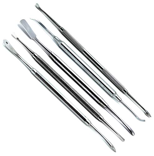 5 Pieces Periosteal Allen P9A, Molt 24G, Freer, Pritchard, Buser Dental Elevator Oral Surgical Implant Instruments #TOP20