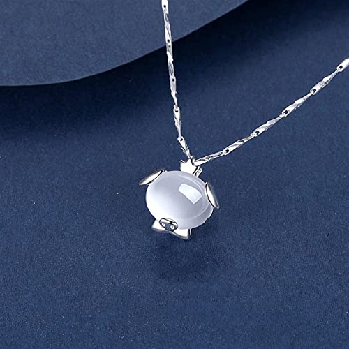 Chaîne de clavicule cochon anti-allergie argent 999 pur - 3