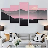 SIGNWIN 5 Panel Canvas Wall Art Modern Art Expressive Landscape Modern Mountain Top Multicolor Photography for Home Decorations Ready to Hang - 60