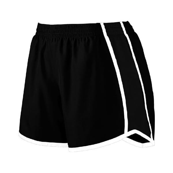 Augusta Sportswear Women's Standard Junior Fit Pulse Team Short, Black/Black/White, Medium